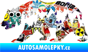 Samolepka Hory s medvědem levá Sticker bomb