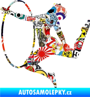 Samolepka Hula Hop 002 levá gymnastka s obručí Sticker bomb
