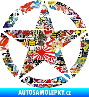 Samolepka Hvězda army 008 narušená Sticker bomb