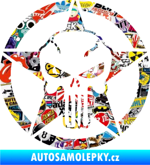Samolepka Hvězda army 011 levá s lebkou Sticker bomb