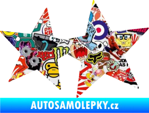 Samolepka Hvězdy 002 pravá spojené Sticker bomb
