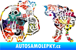 Samolepka JDM kravička a ovečka 002 levá Sticker bomb