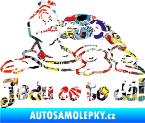 Samolepka Jedu co to dá! 001 levá nápis se želvou Sticker bomb