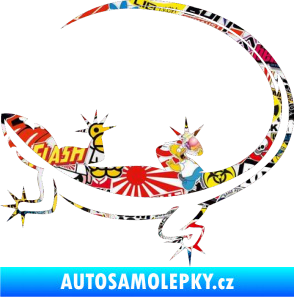 Samolepka Ještěrka 010 levá Sticker bomb