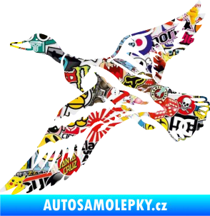 Samolepka Kachna divoká 001 levá kačer Sticker bomb