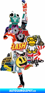 Samolepka Kankán 001 pravá tanečnice Sticker bomb