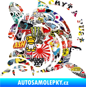 Samolepka Kapr 004 chyť a pusť levá Sticker bomb