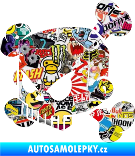 Samolepka Kenblock lebka plná levá Sticker bomb