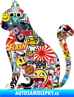Samolepka Kočka 001 levá Sticker bomb