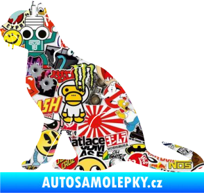 Samolepka Kočka 021 levá Sticker bomb