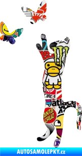 Samolepka Kočka 025 levá s motýlky Sticker bomb
