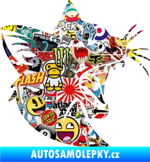Samolepka Kočka 029  pravá rozzuřená Sticker bomb