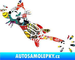 Samolepka Kočka přivřená do dveří levá Sticker bomb