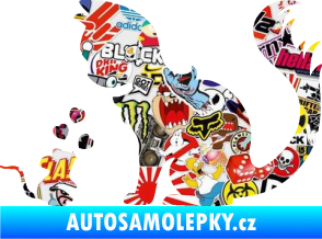 Samolepka Kočka s myší 002 levá Sticker bomb