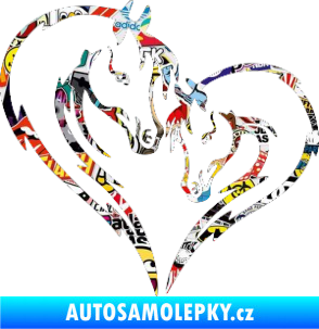 Samolepka Koníci 002 - levá srdíčko kůň s hříbátkem Sticker bomb
