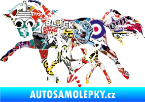 Samolepka Koníci 003 levá kobylka s hříbětem Sticker bomb