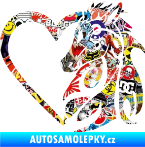 Samolepka Koník love 001 pravá hříbátko v srdíčku Sticker bomb