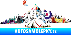 Samolepka Krajina hory 023 levá kempování Sticker bomb