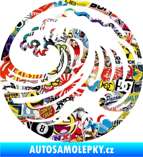 Samolepka Krajina moře 002 levá motiv vlny Sticker bomb