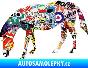 Samolepka Kůň 006 levá na pastvě Sticker bomb