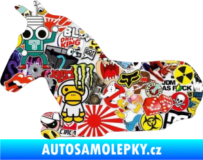 Samolepka Kůň 017 levá ležící Sticker bomb