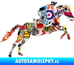 Samolepka Kůň 019 pravá jezdec v sedle Sticker bomb