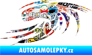 Samolepka Kůň 023 levá hlava s vlající hřívou Sticker bomb