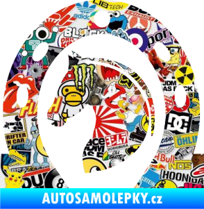 Samolepka Kůň 034 levá podkova Sticker bomb