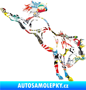 Samolepka Kůň 052 pravá vykopává zadní nohy Sticker bomb