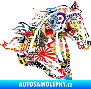 Samolepka Kůň 058 pravá hlava s hřívou Sticker bomb