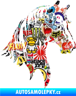 Samolepka Kůň 066 pravá hlava s hřívou Sticker bomb