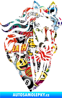 Samolepka Kůň 068 pravá hlava s hřívou Sticker bomb