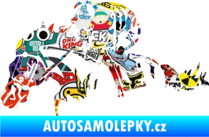Samolepka Kůň 075 levá závod s jezdcem, dostihy Sticker bomb