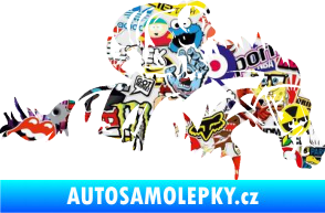 Samolepka Kůň 075 pravá závod s jezdcem, dostihy Sticker bomb