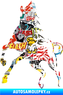 Samolepka Kůň 079 levá v plamenech Sticker bomb
