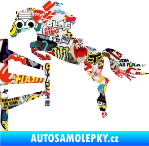 Samolepka Kůň 080 levá skok přes překážku Sticker bomb