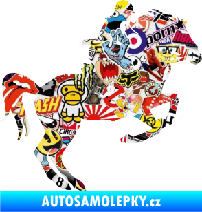 Samolepka Kůň 091 pravá skok Sticker bomb