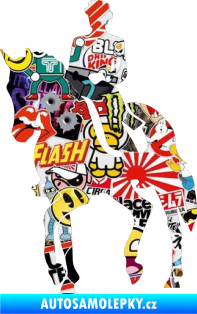 Samolepka Kůň drezura levá Sticker bomb