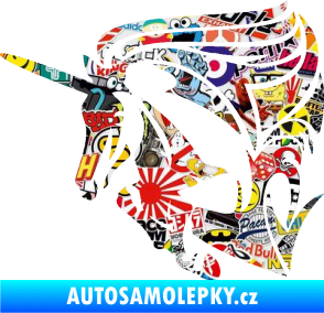 Samolepka Kůň jednorožec 001 levá Sticker bomb