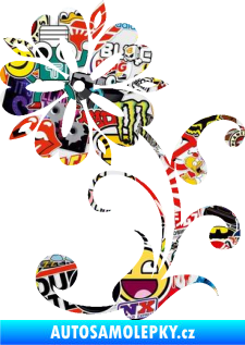 Samolepka Květina dekor 001 levá Sticker bomb
