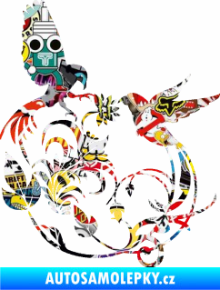 Samolepka Květina dekor 006 levá ptáčci Sticker bomb