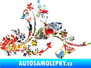 Samolepka Květina dekor 007 levá motýl s květy Sticker bomb