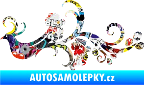 Samolepka Květina dekor 014 levá páv Sticker bomb