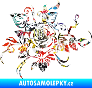 Samolepka Květina dekor 016 levá růže Sticker bomb