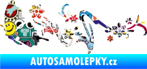 Samolepka Květina dekor 028 levá s motýlkem Sticker bomb