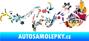 Samolepka Květina dekor 028 pravá s motýlkem Sticker bomb
