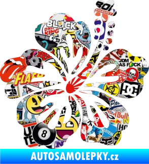 Samolepka Kytička 001 pravá ibišek Sticker bomb