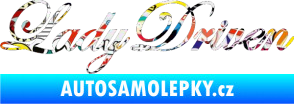 Samolepka Lady driven 003 nápis v řádce Sticker bomb