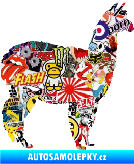 Samolepka Lama 002 pravá alpaka Sticker bomb