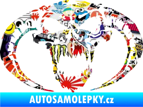 Samolepka Lebka 027 levá se zahnutými rohy Sticker bomb